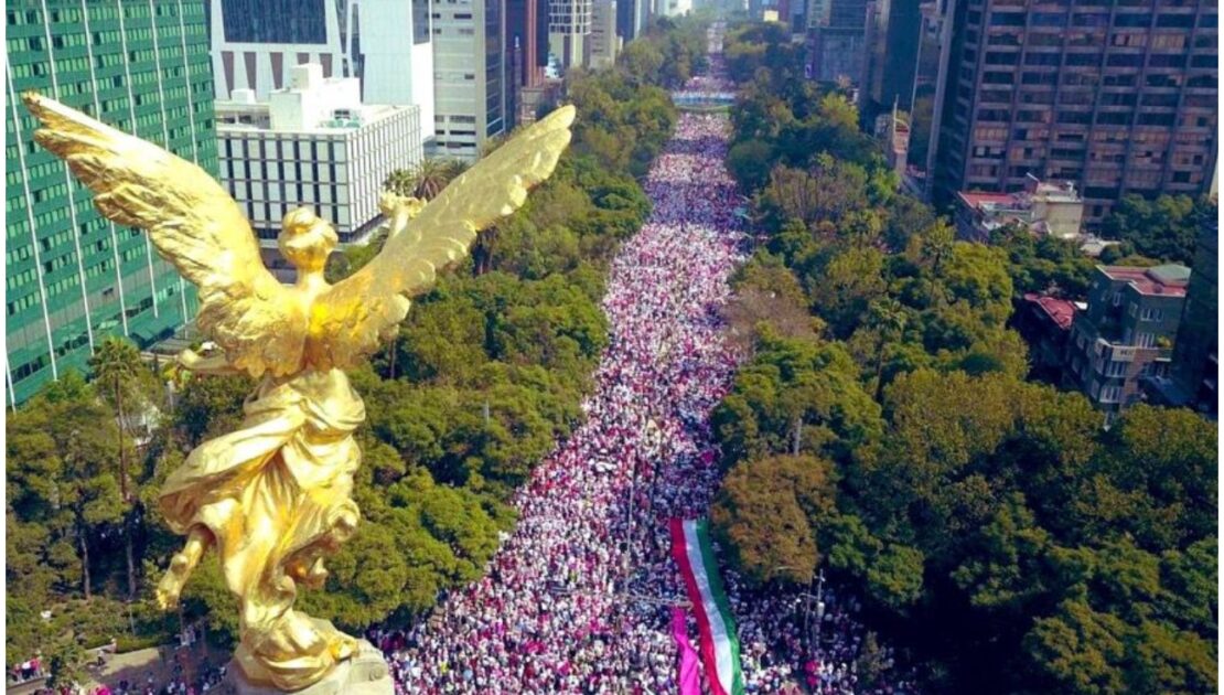 Marcha en favor del INE, 26 de noviembre de 2022. Foto tomada de Twitter @Simón Levy